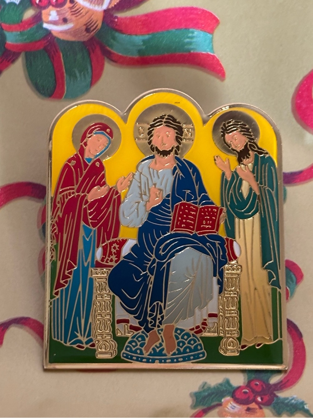 70's Deisis Icon Tie Bar - Religious Tie Bar - Deisis Pendant - Three Wise Men